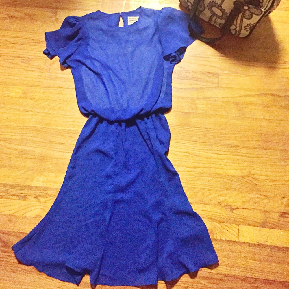 Vintage Blue Polka Dot Dress